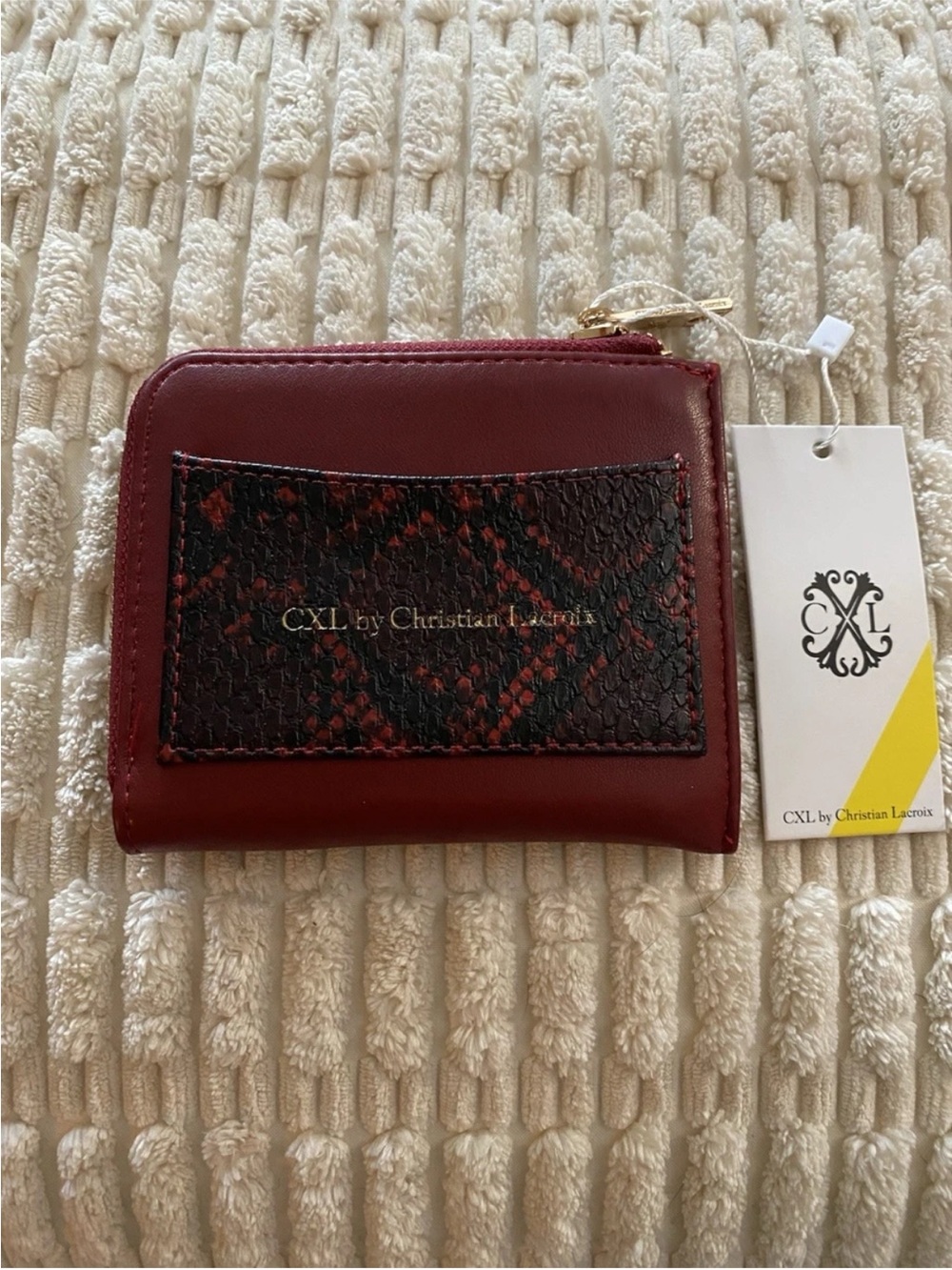 NWT CXL By Christian Lacroix Viere Python Smooth Zip Around Wallet NWT $48